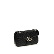 Gucci Black Matelassé Calf Leather Shoulder Bag