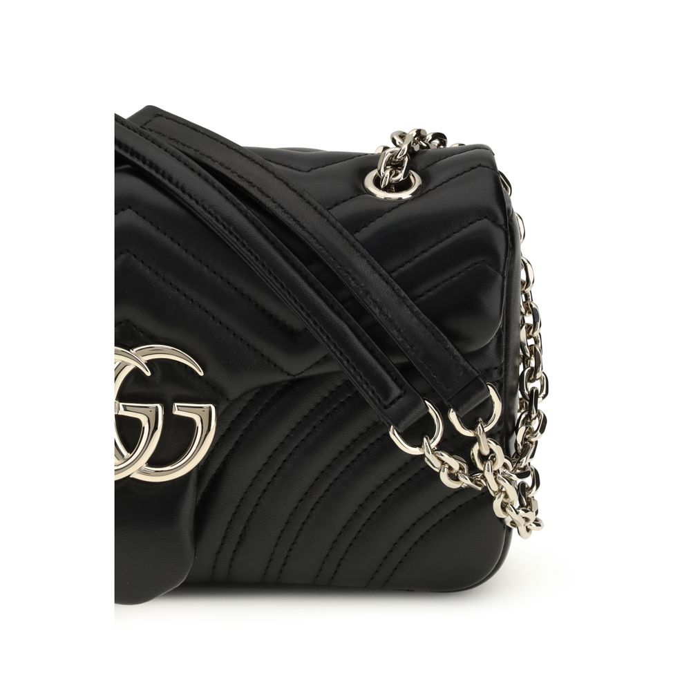Gucci Black Matelassé Calf Leather Shoulder Bag