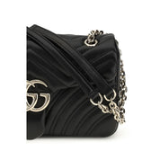 Gucci Black Matelassé Calf Leather Shoulder Bag