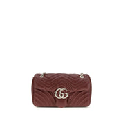 Gucci Bordeaux Calf Leather GG Marmont Shoulder Bag