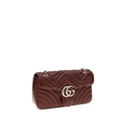Gucci Bordeaux Calf Leather GG Marmont Shoulder Bag