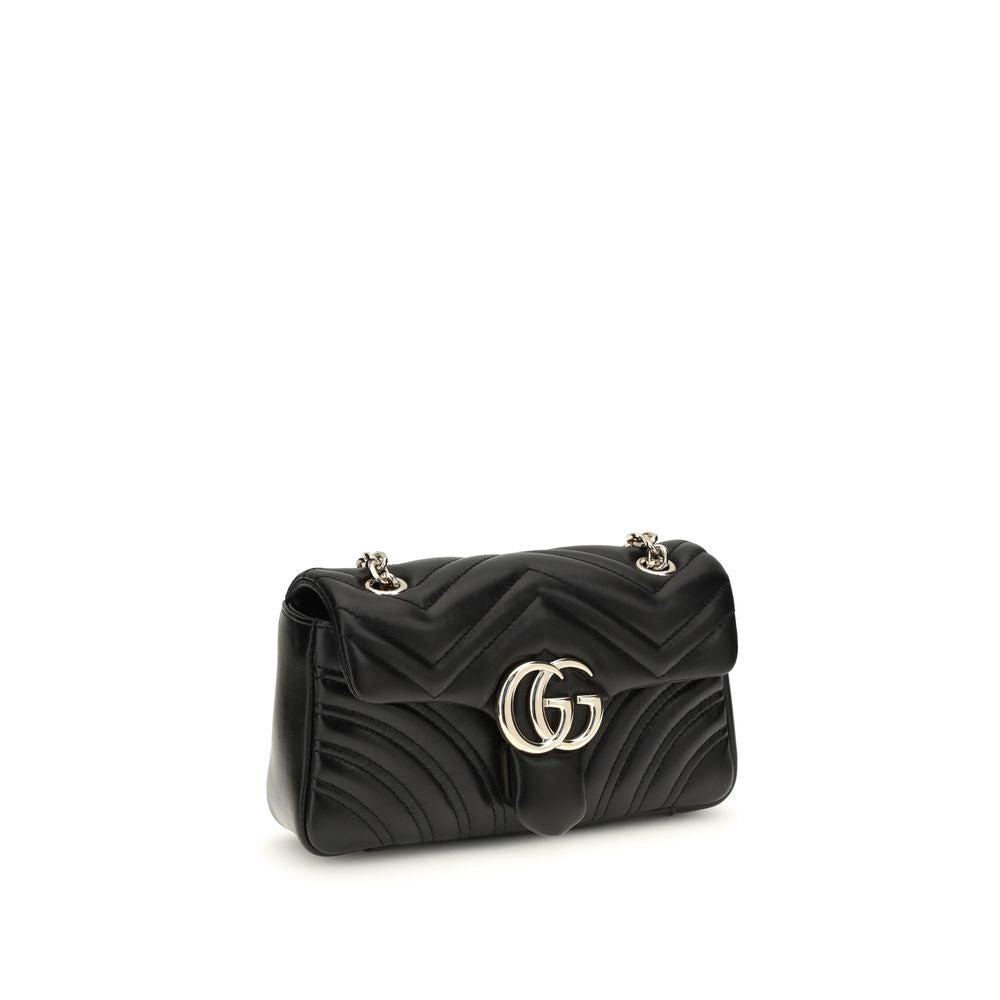 Gucci Black Matelassé Calf Leather Shoulder Bag