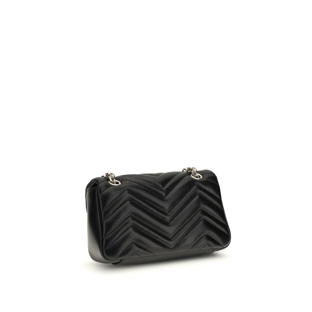 Gucci Black Matelassé Calf Leather Shoulder Bag