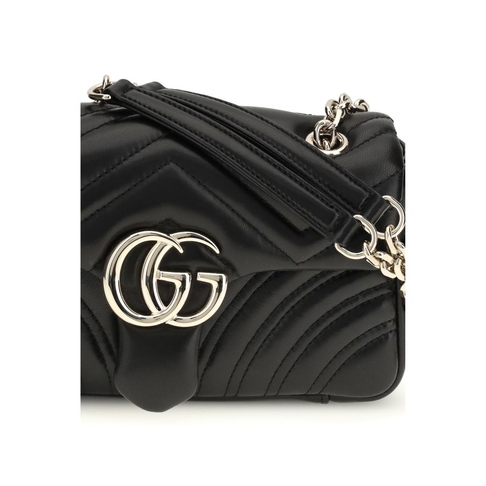 Gucci Black Matelassé Calf Leather Shoulder Bag