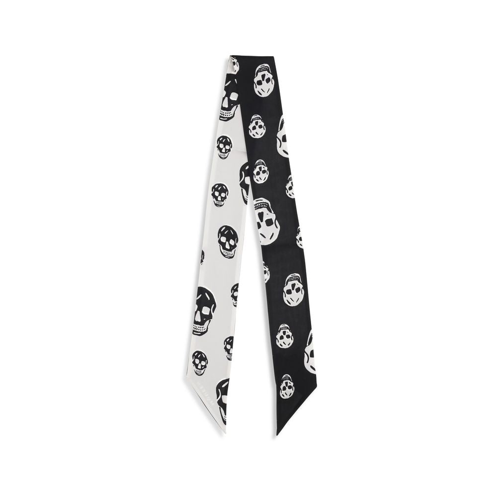 Alexander McQueen Black Silk Twill Scarf