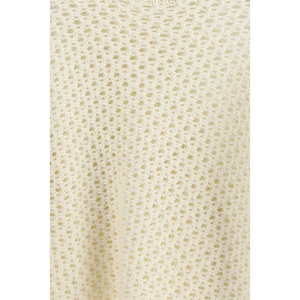 Fabiana Filippi Krämfärgad fleeceulltröja med mikropaljetter