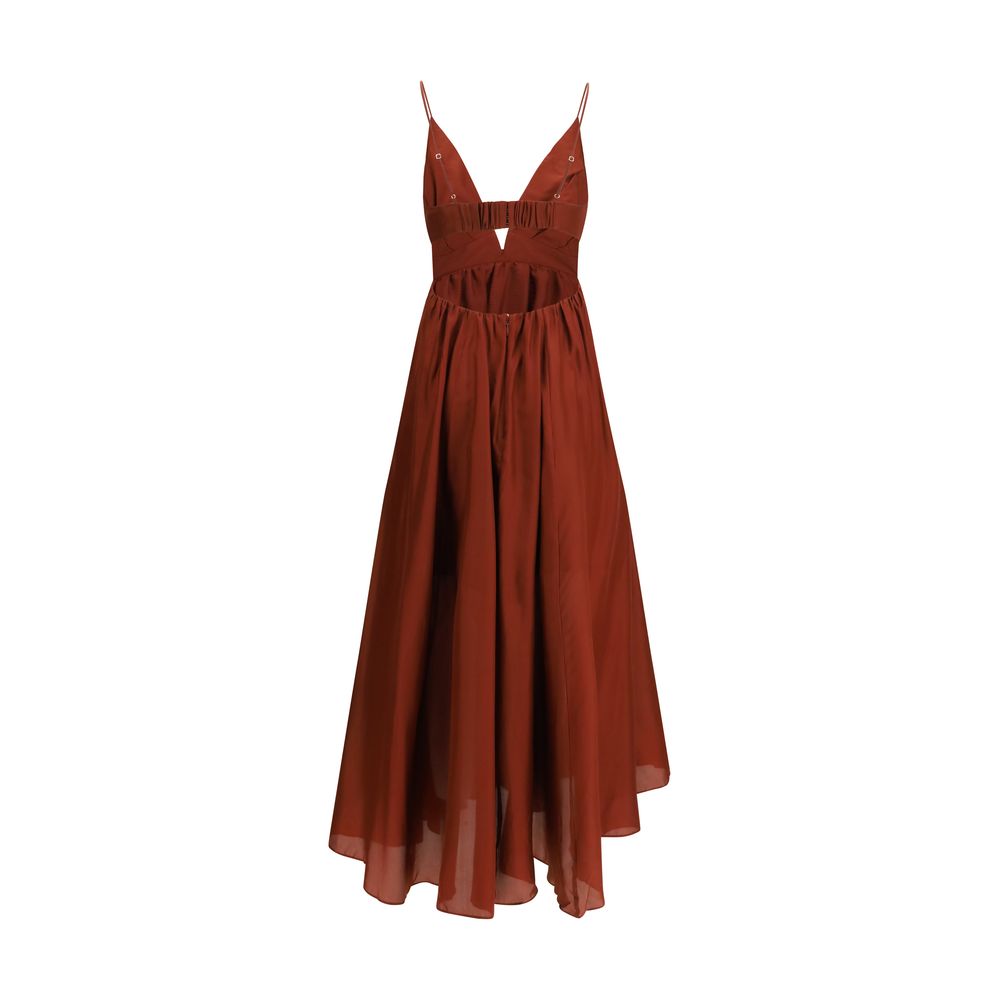 Zimmermann Bordeaux Silk Maxi Dress