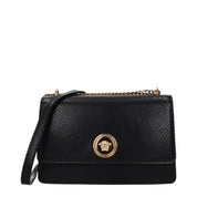 Versace Black Leather Crossbody Bag with Front Detail