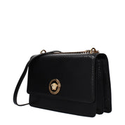 Versace Black Leather Crossbody Bag with Front Detail