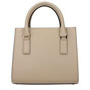 Versace Beige Leather Handbag with Logo Details