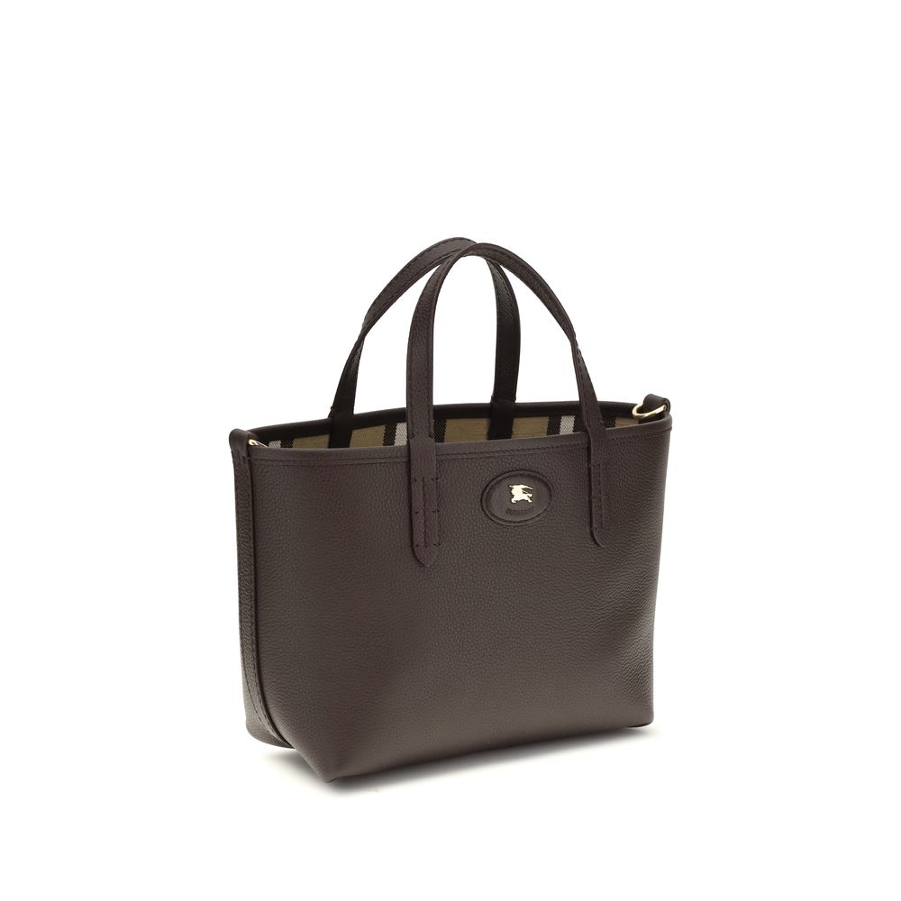 Burberry Beige Calf Leather Reversible Shoulder Bag