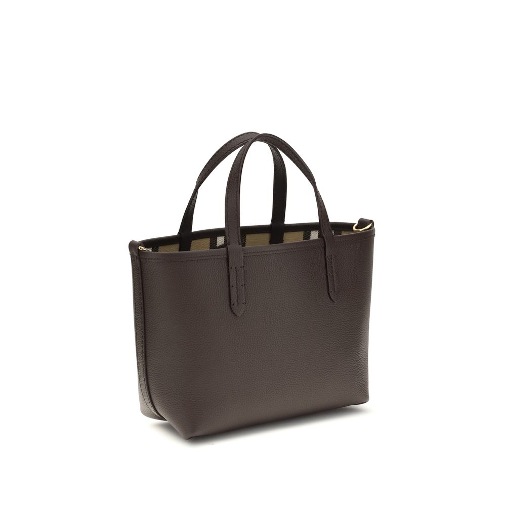 Burberry Beige Calf Leather Reversible Shoulder Bag