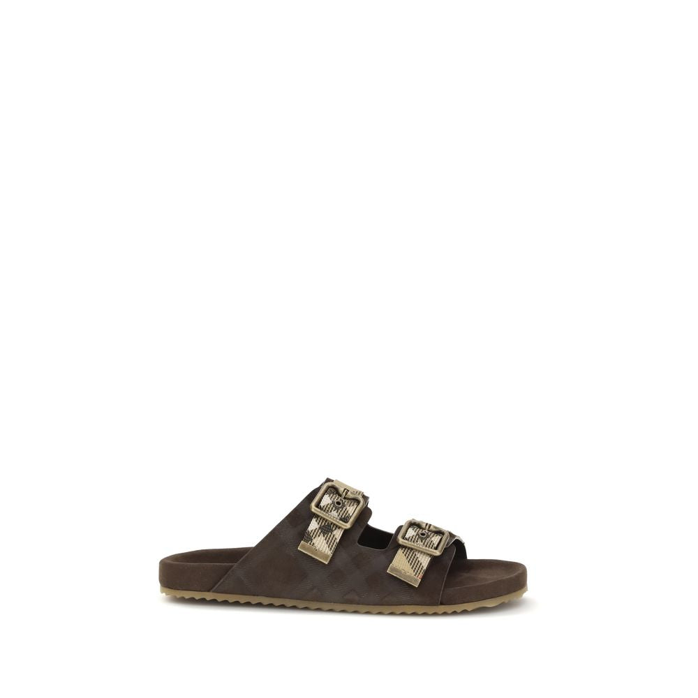 Burberry Brown Suede Urchin Flat Sandals