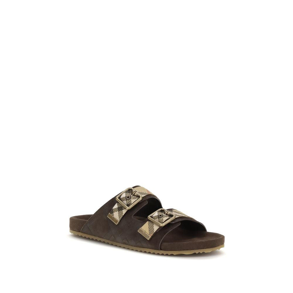 Burberry Brown Suede Urchin Flat Sandals