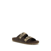 Burberry Brown Suede Urchin Flat Sandals
