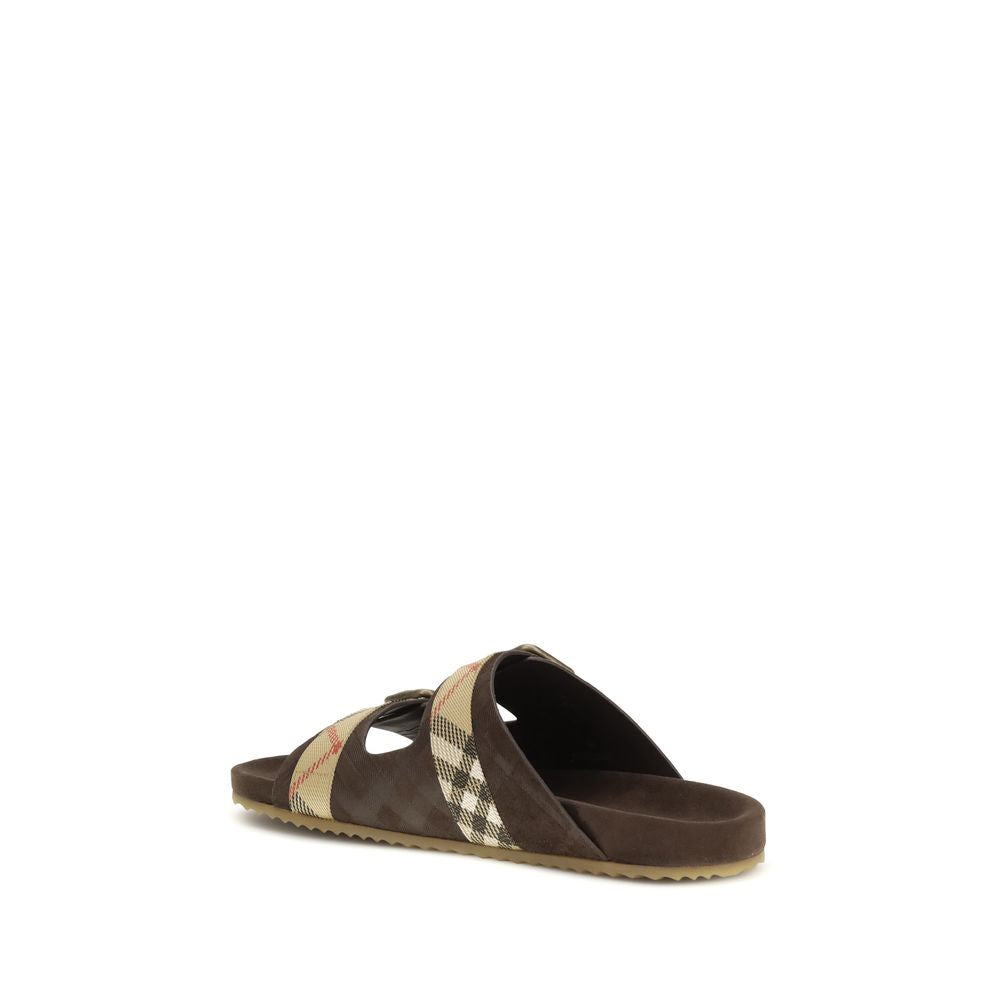 Burberry Brown Suede Urchin Flat Sandals