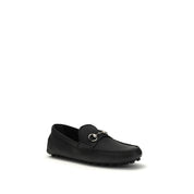 Gucci Black Calf Leather Horsebit Driver Loafers