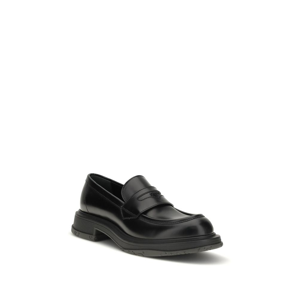Gucci Black Calf Leather Slip-On Loafers