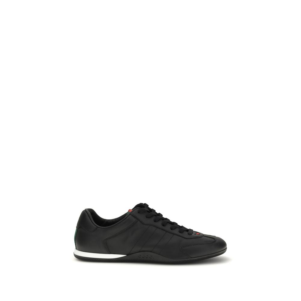 Gucci Black Calf Leather Low Top Sneakers