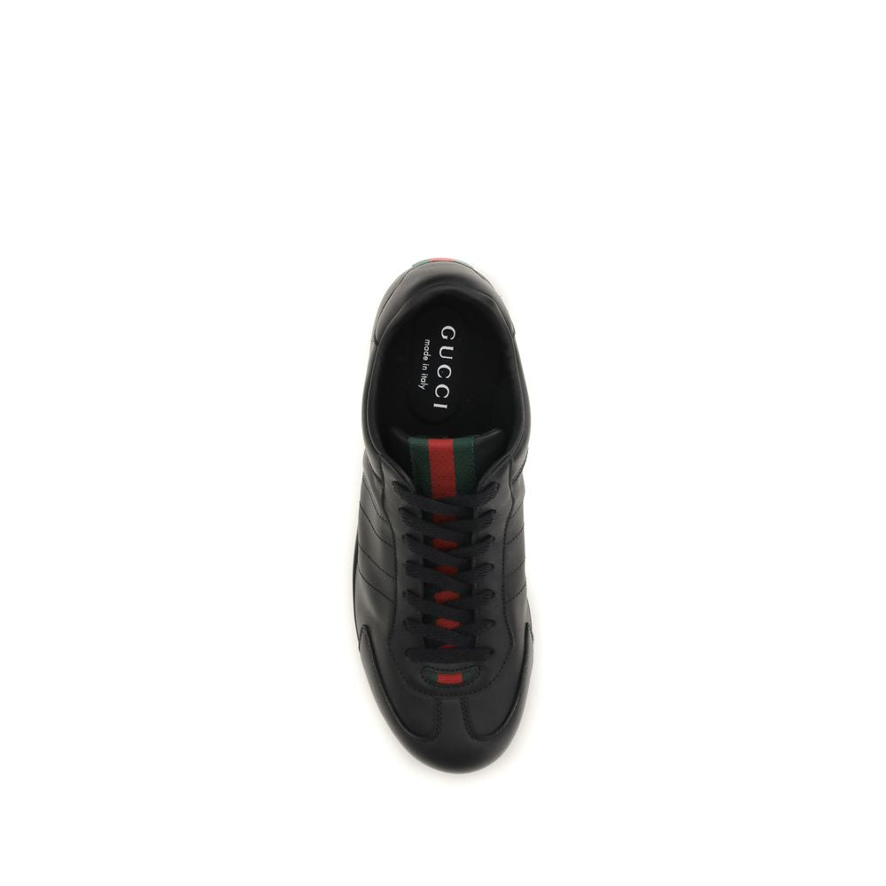 Gucci Black Calf Leather Low Top Sneakers