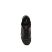 Gucci Black Calf Leather Low Top Sneakers