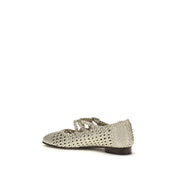 Carel Paris Silver Calf Leather Ballet Flats