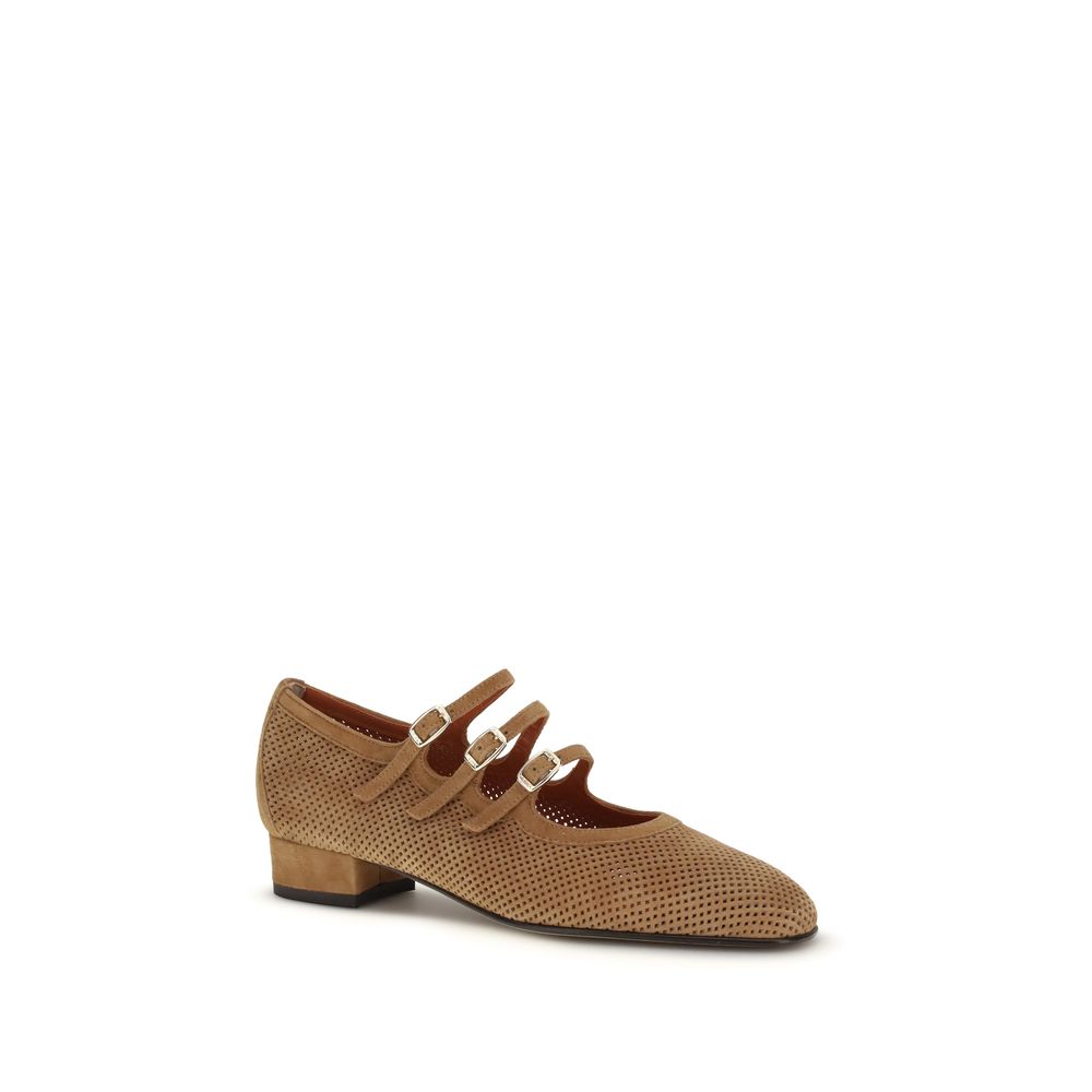 Carel Paris Beige Calf Leather Ballet Flats