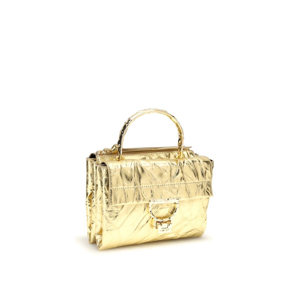Coccinelle Gold Calf Leather Droplet Handbag
