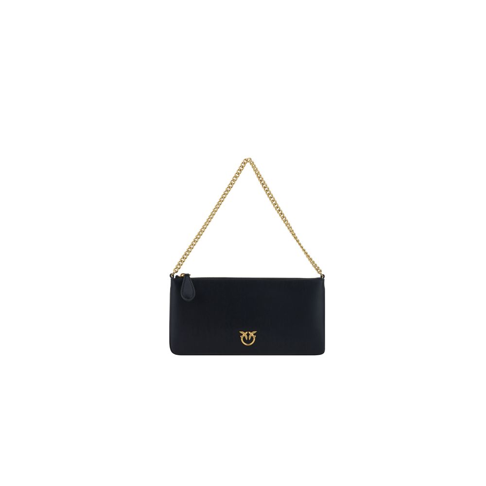 PINKO Black Calf Leather Shoulder Bag
