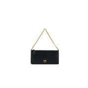 PINKO Black Calf Leather Shoulder Bag