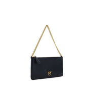 PINKO Black Calf Leather Shoulder Bag