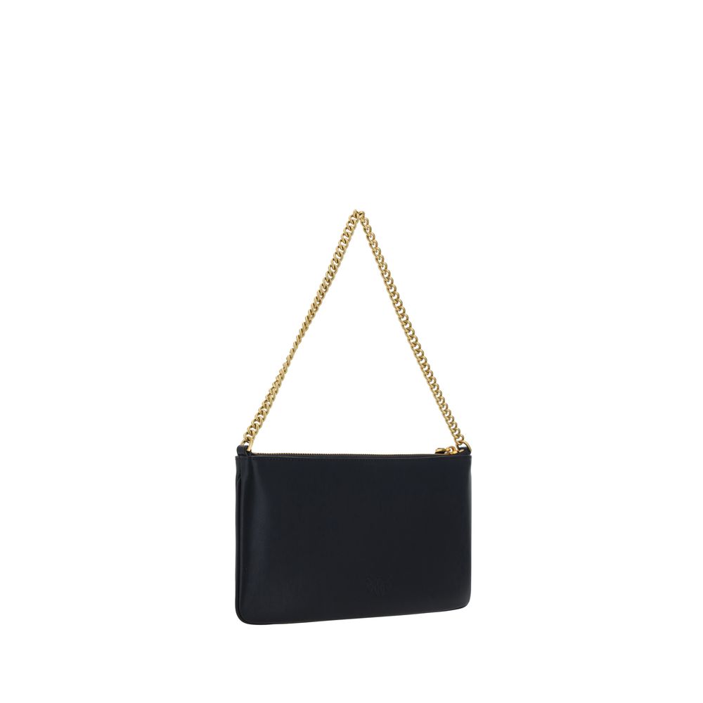 PINKO Black Calf Leather Shoulder Bag