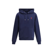 Ami Paris Blue Cotton Sweatshirt with Contrasting Logo