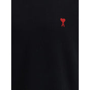 Ami Paris Black Cotton Sweatshirt with Logo