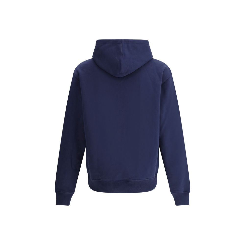 Ami Paris Blue Cotton Sweatshirt with Contrasting Logo