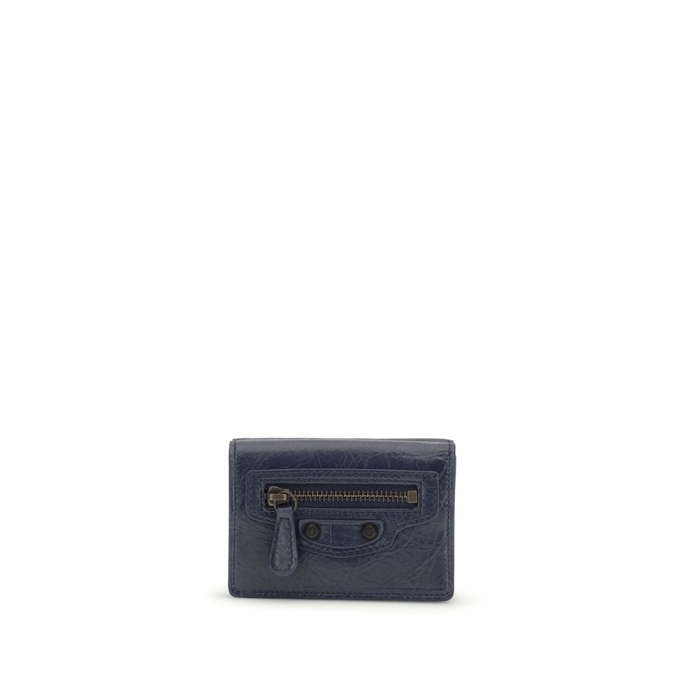 Balenciaga Blue Lambskin Mini Wallet