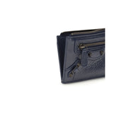 Balenciaga Blue Lambskin Le City Long Wallet