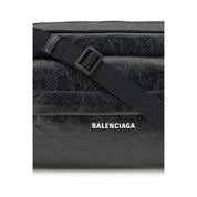 Black Lambskin Balenciaga Explorer Shoulder Bag