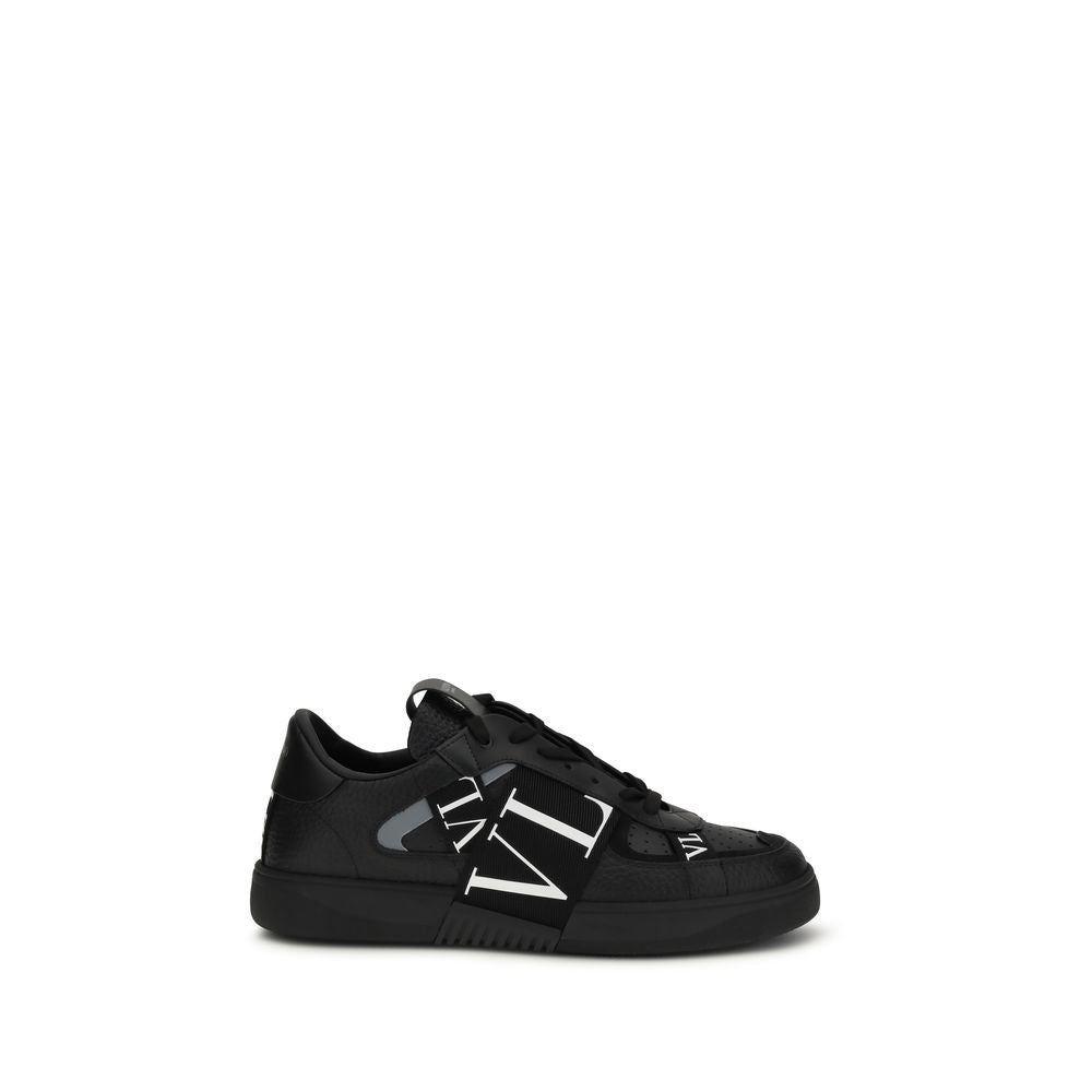 Valentino Garavani Black Calf Leather Low Top Sneakers