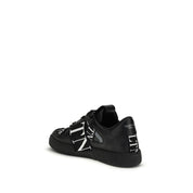 Valentino Garavani Black Calf Leather Low Top Sneakers