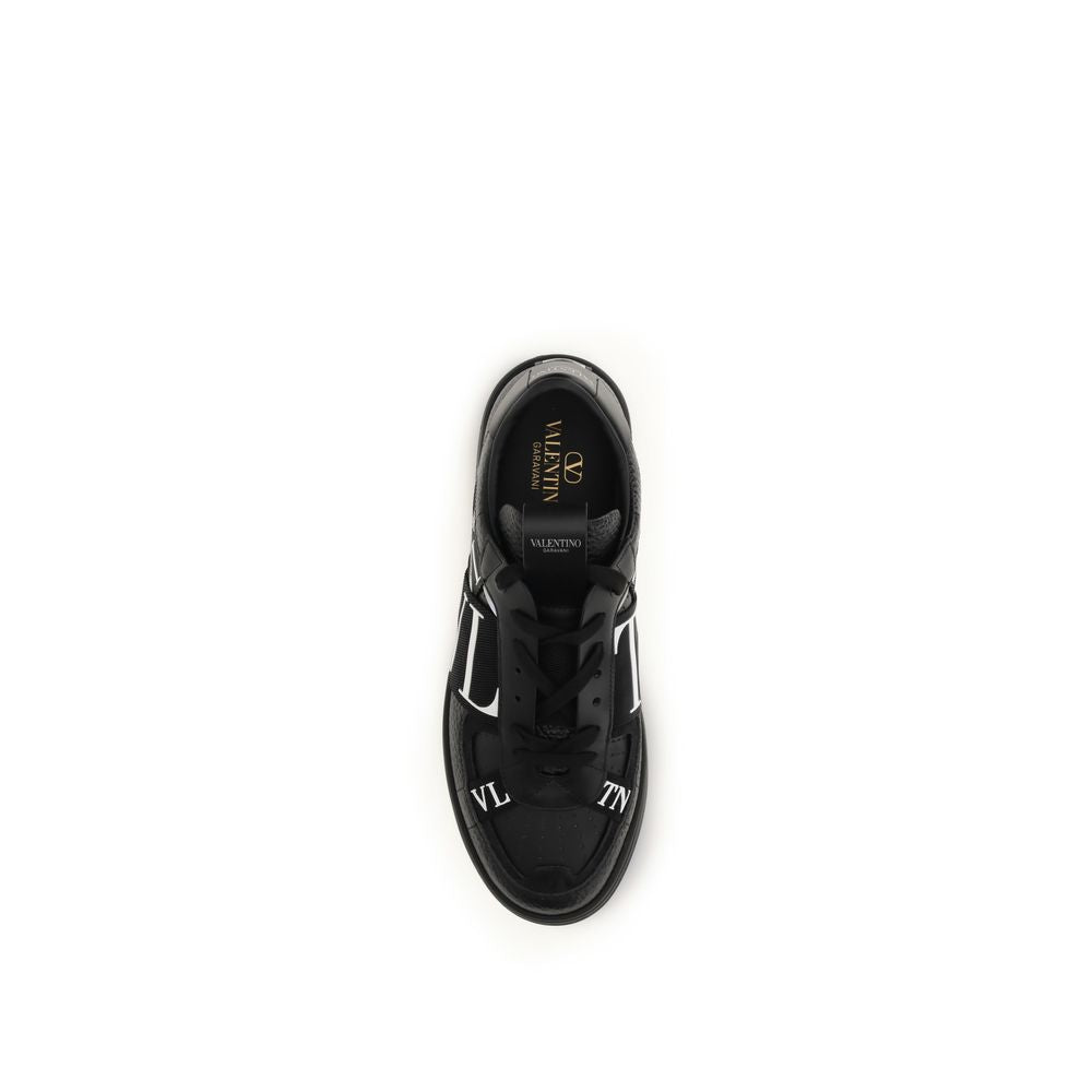Valentino Garavani Black Calf Leather Low Top Sneakers