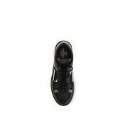 Valentino Garavani Black Calf Leather Low Top Sneakers