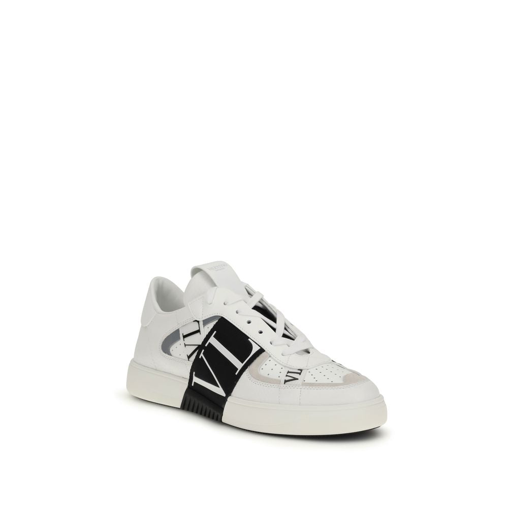 Valentino Garavani White Calf Leather Low Top Sneakers