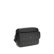 MCM Black Coated Canvas Shoulder Bag