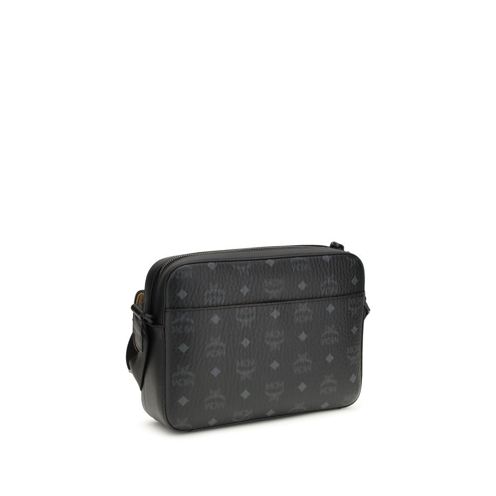 MCM Black Coated Canvas Shoulder Bag