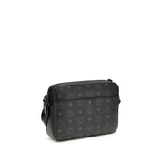 MCM Black Coated Canvas Shoulder Bag