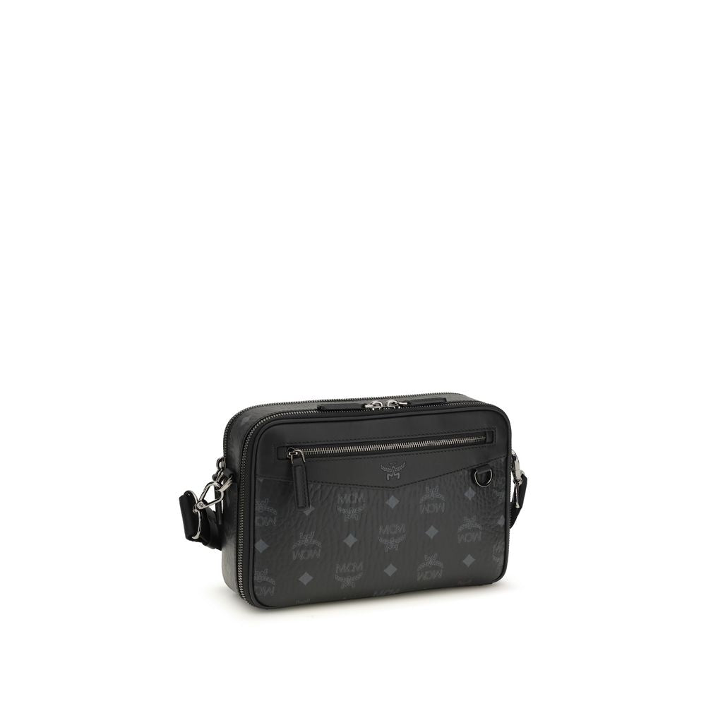 MCM Black Visetos Coated Canvas Shoulder Bag