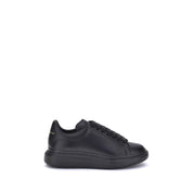 Alexander McQueen Black Calf Leather Platform Sneakers