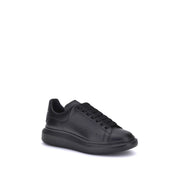 Alexander McQueen Black Calf Leather Platform Sneakers