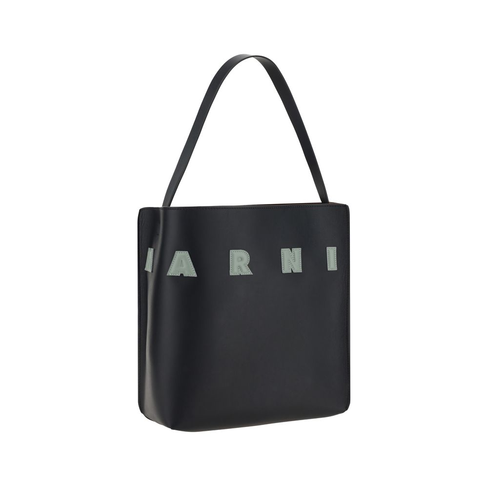 Marni Black Calf Leather Shoulder Bag